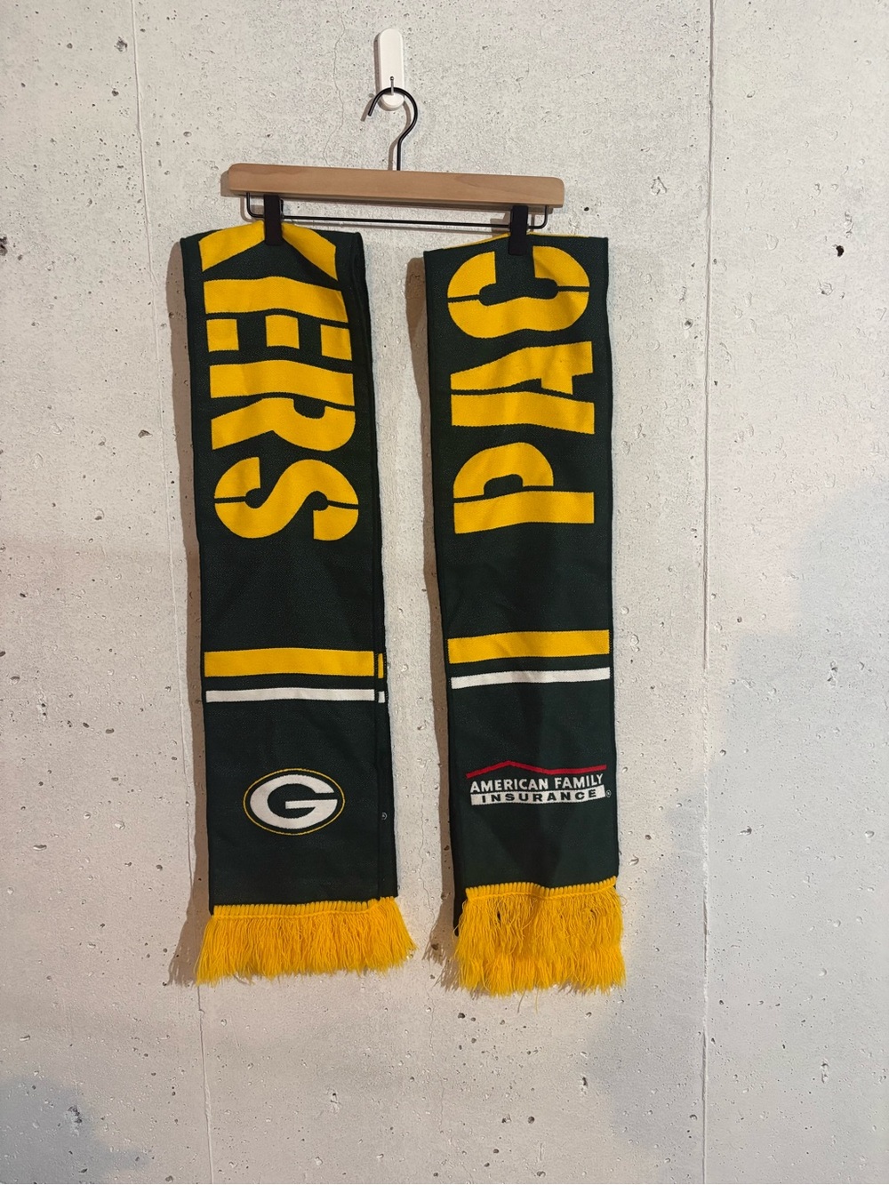 Lot of 2 Green Bay Packers Logo Scarves